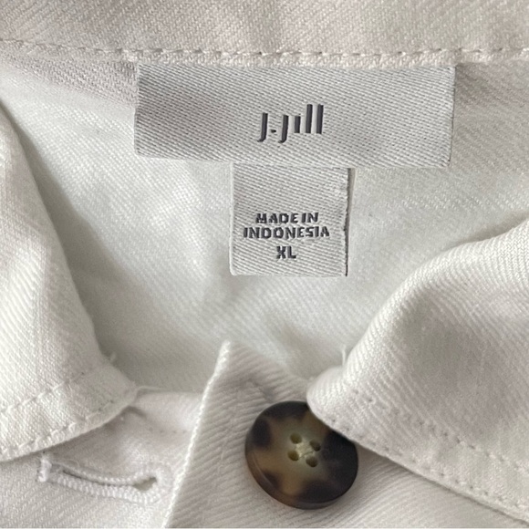 J Jill Jacket Womens XL Utility Field Camp Chore Linen Rayon Button Front Pocket - Picture 9 of 10